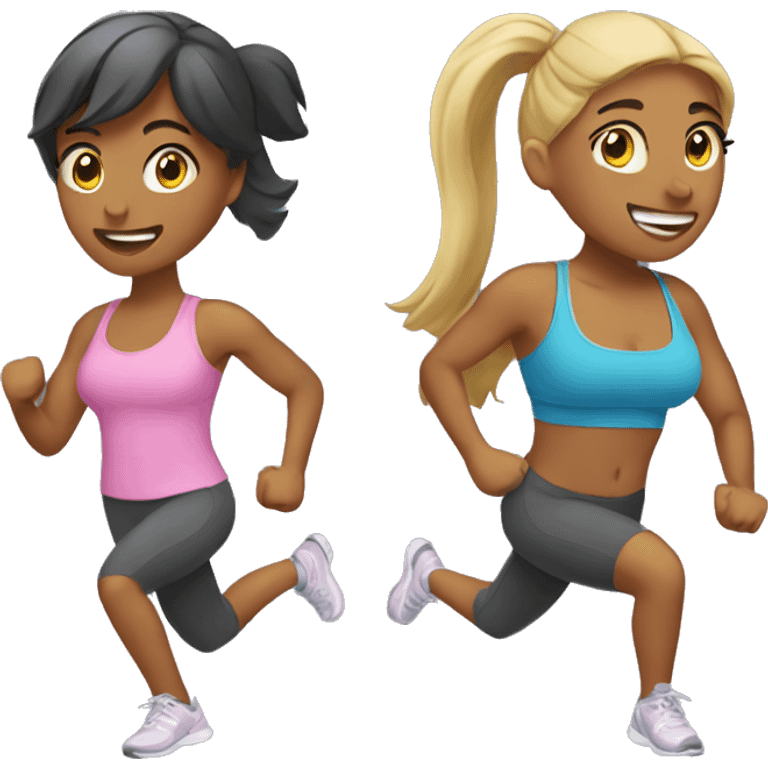 Two girls working out emoji