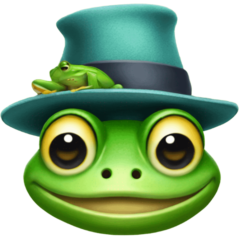 Frog with hat  emoji