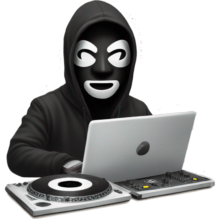 Masked Hacker with DJ board emoji