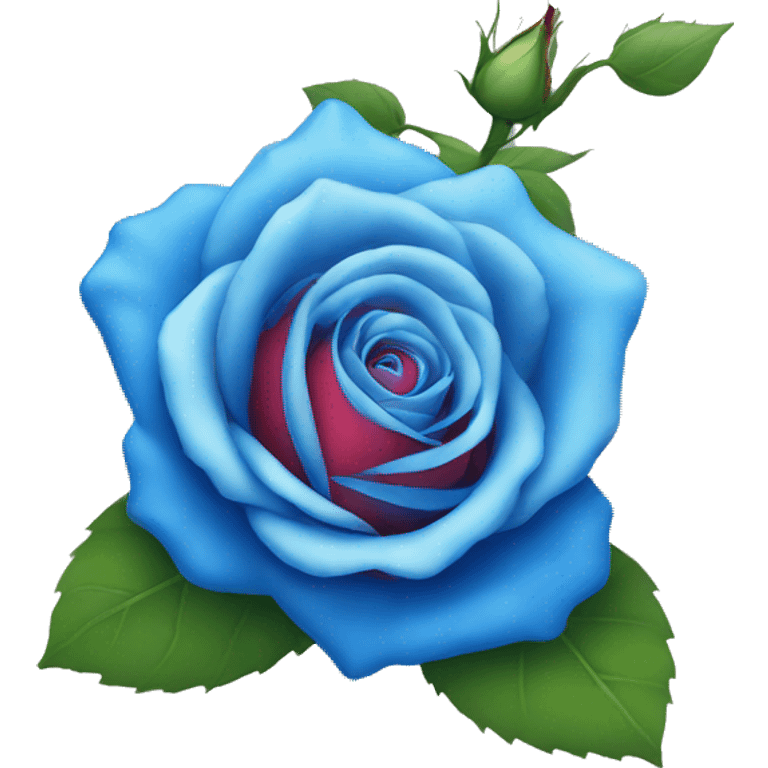 rose with blue emoji