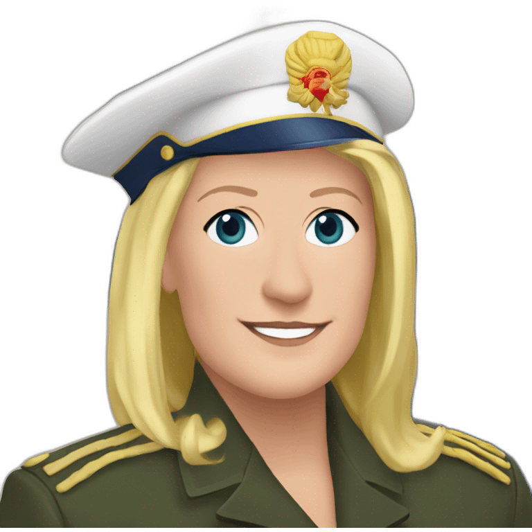 Marine Le Pen avec des cornes emoji