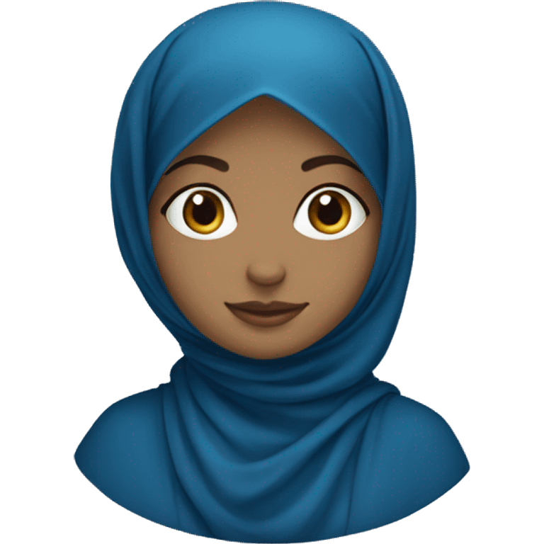 Girl hijab blue emoji