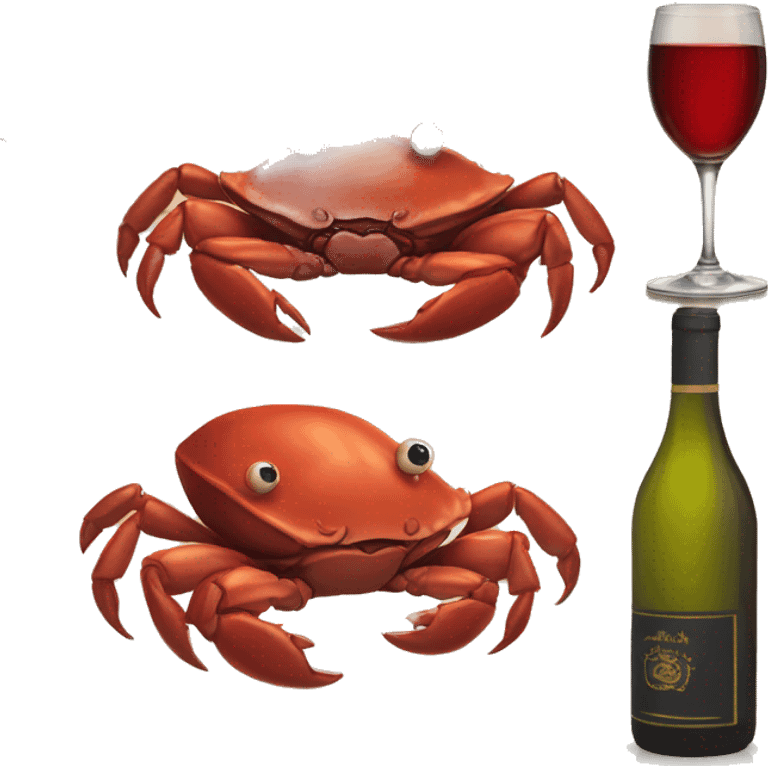 Crab drinking wine emoji