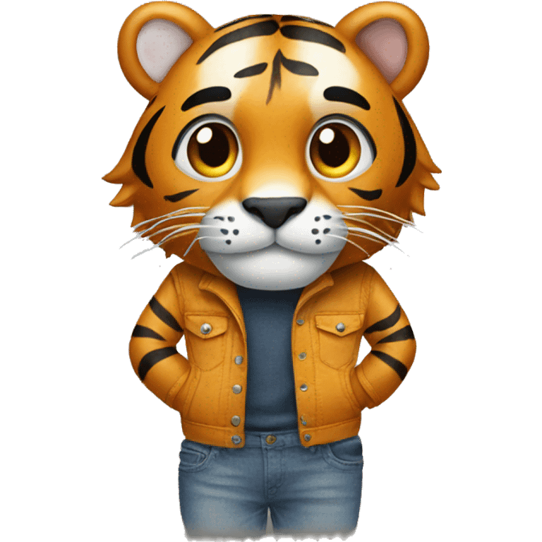 Tiger wearing jeans emoji