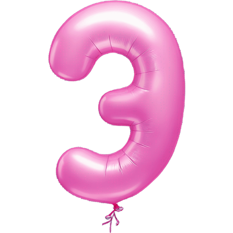 Pink number 2 balloon emoji