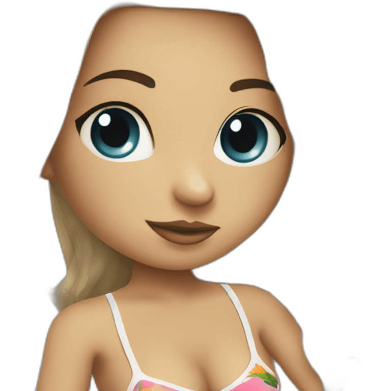 Tattooed girl in swimsuit emoji