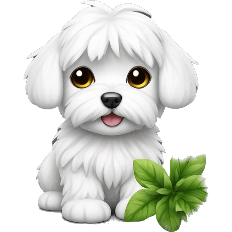 Maltese with plant emoji