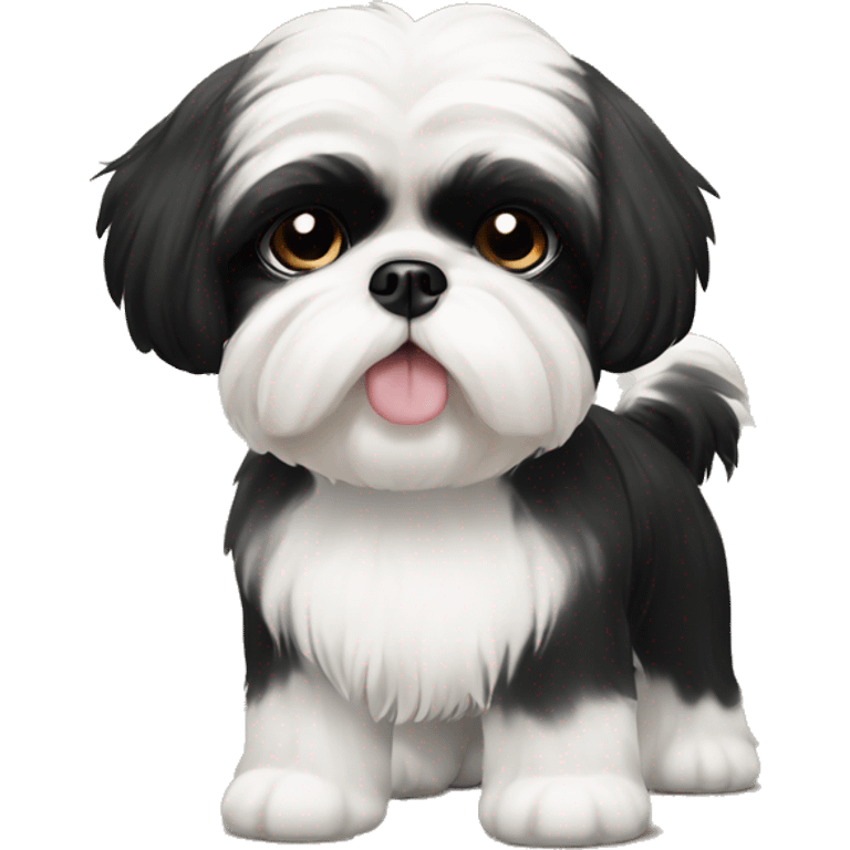 Black and white shih tzu with beige eyebrows emoji