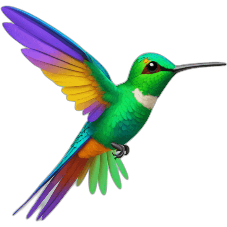 Colibrí de colores volando emoji