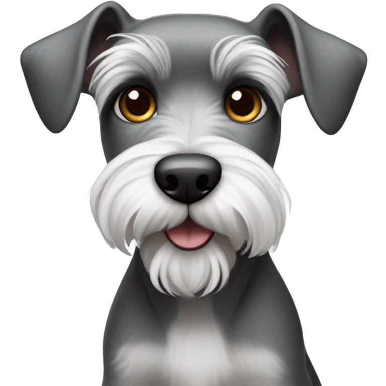 Mini schnauzer mix with a raterrier emoji