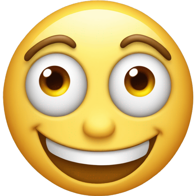 happy emoji with bulging eyes and a smile, with red cheeks emoji