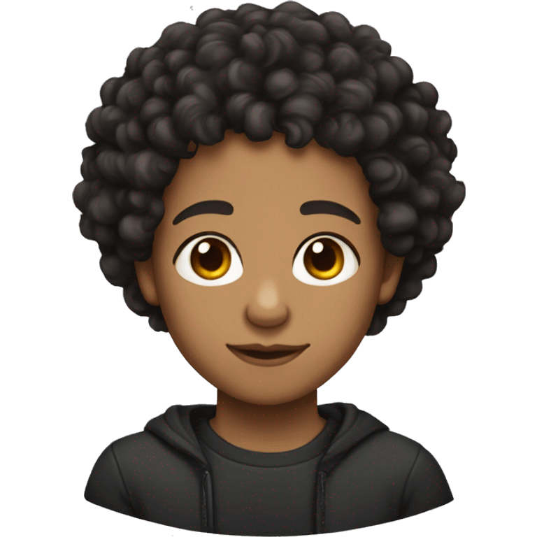 Lightskin black mixed boy with curly hair emoji