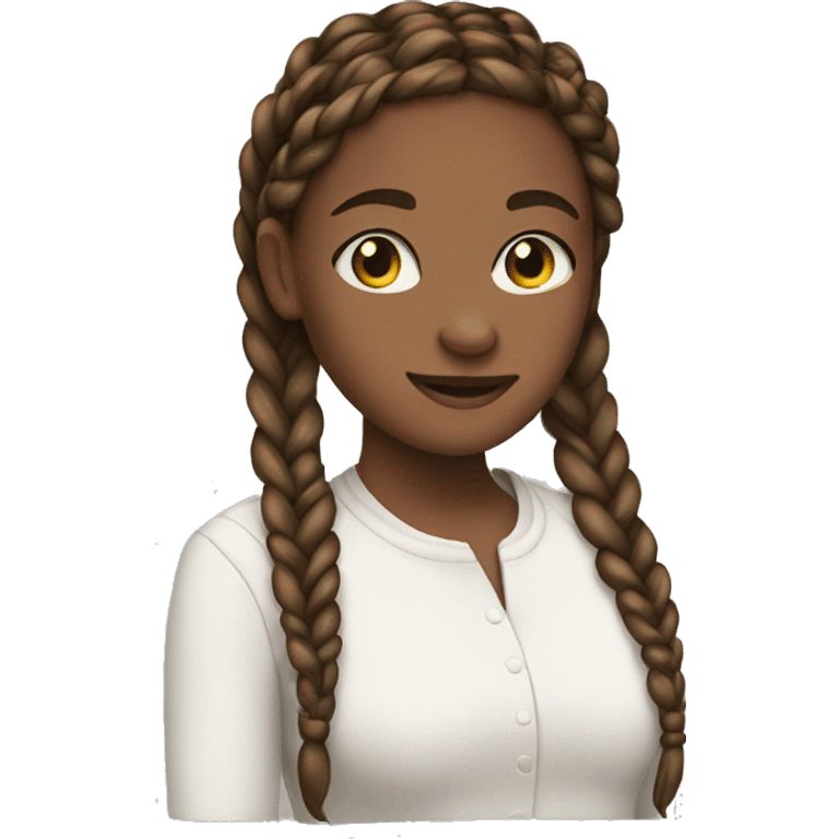 A girl with 2 braids emoji