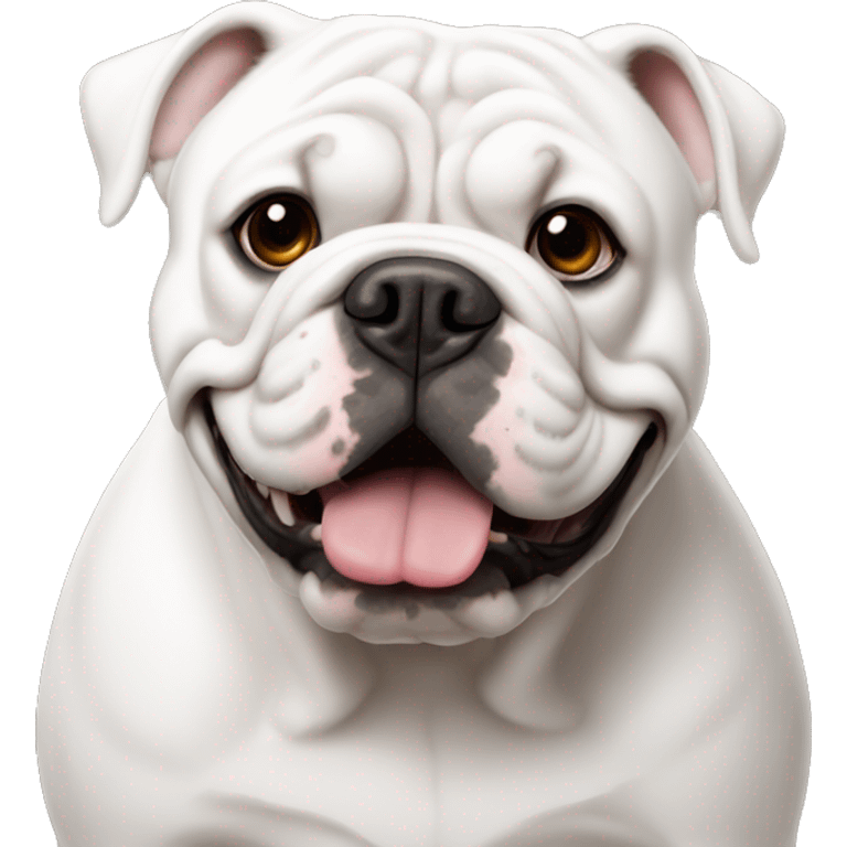 White English Bulldog with dark brown eye  emoji