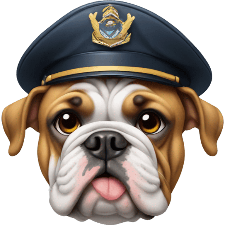 English bulldog with a pilot hat emoji