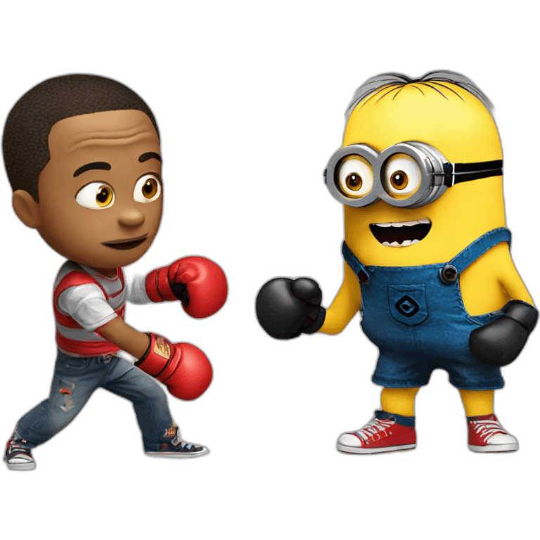 Minion boxing with chucky emoji