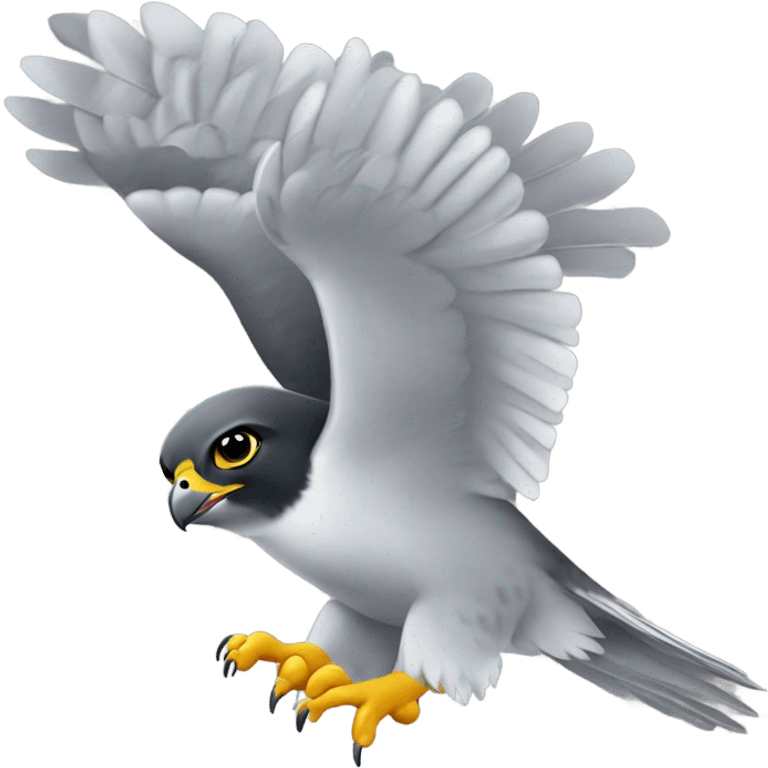 Baby Peregrine falcon flying emoji