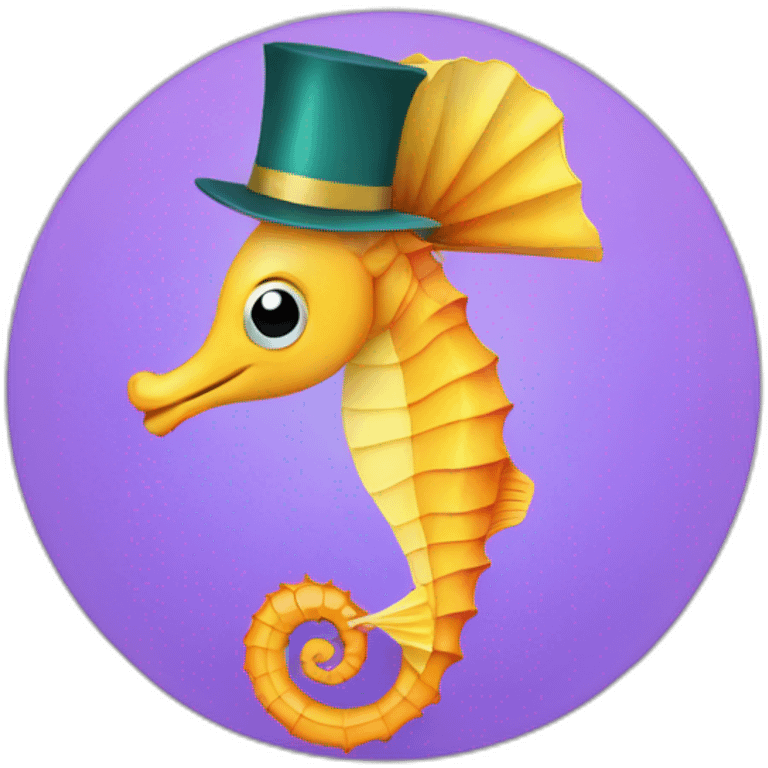 Seahorse Woth party hat emoji