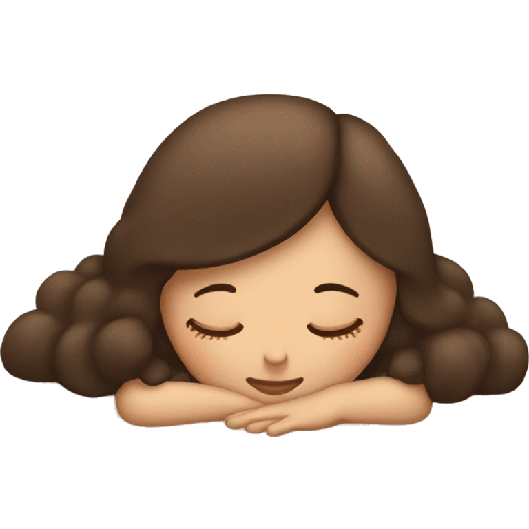 Brunette girl sleeping emoji