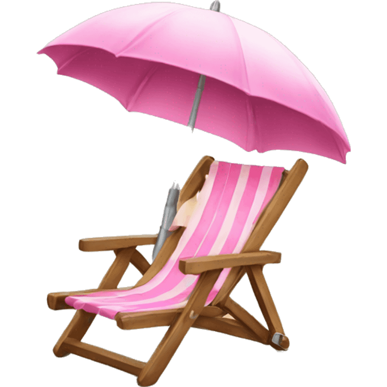 beach chair with pink umbrella emoji