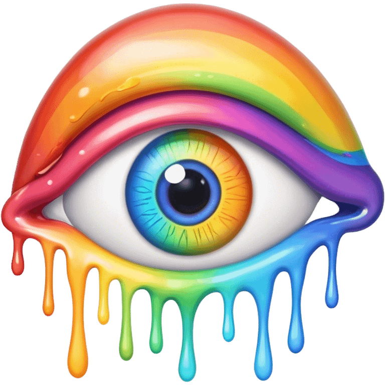 melted surreal rainbow eye emoji