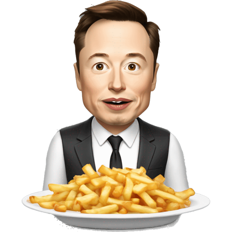 Elon musk qui mange une poutine emoji