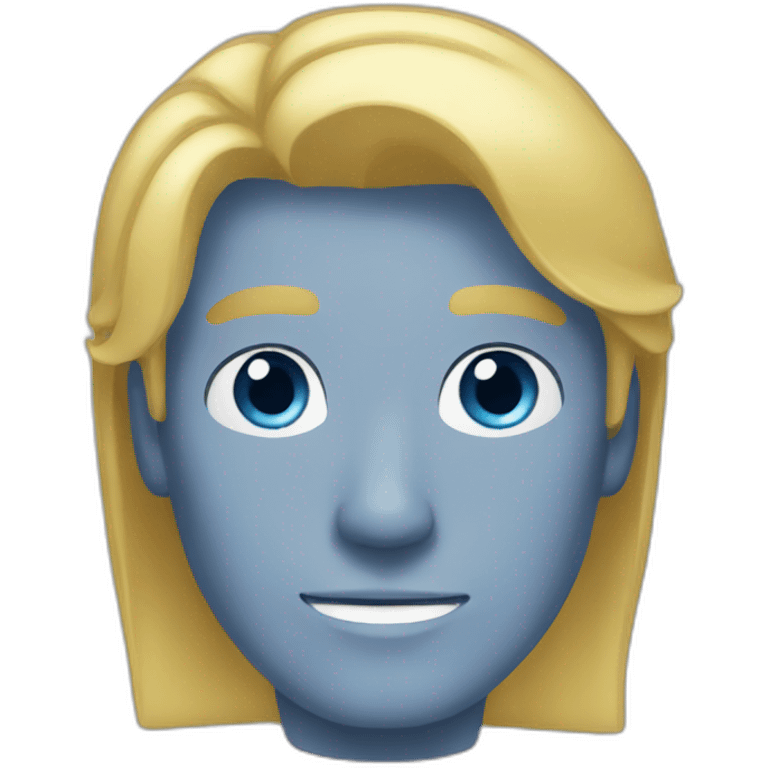 Man long blond hair with blue eyes emoji