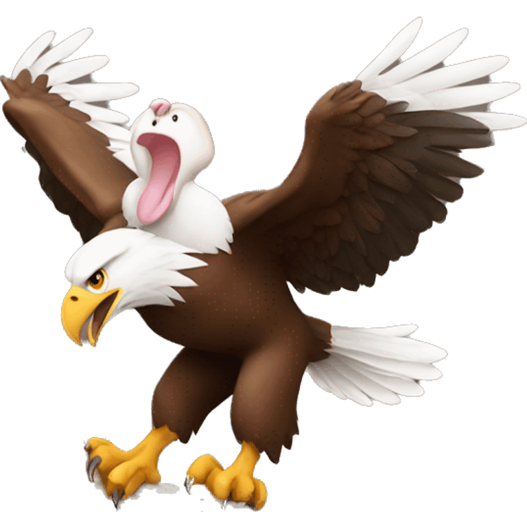 Strong Eagle carrying rabbit emoji