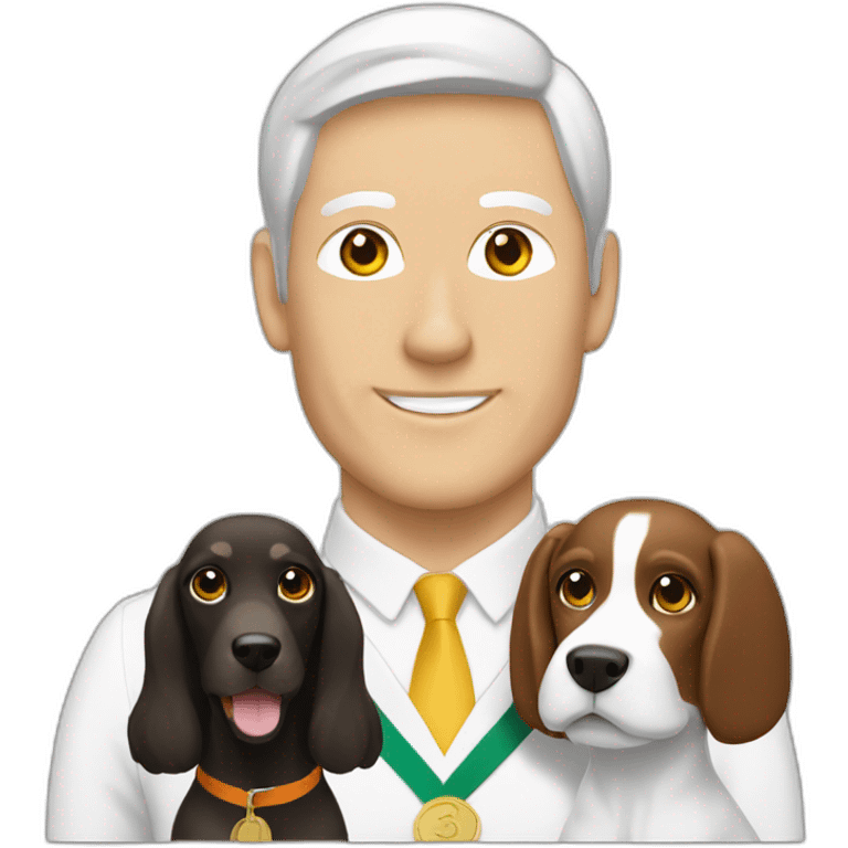 Sprinter spaniel with white man and white woman emoji