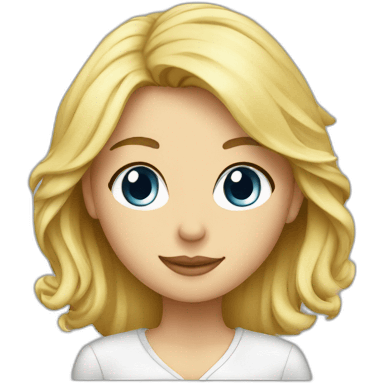 blonde girl on printer emoji