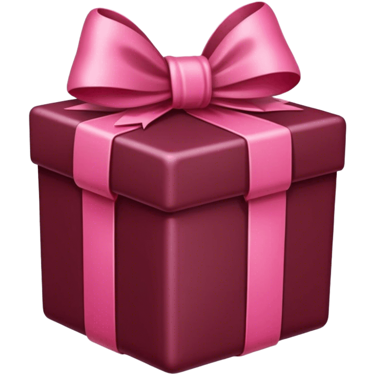 burgundi gift with a pink bow emoji