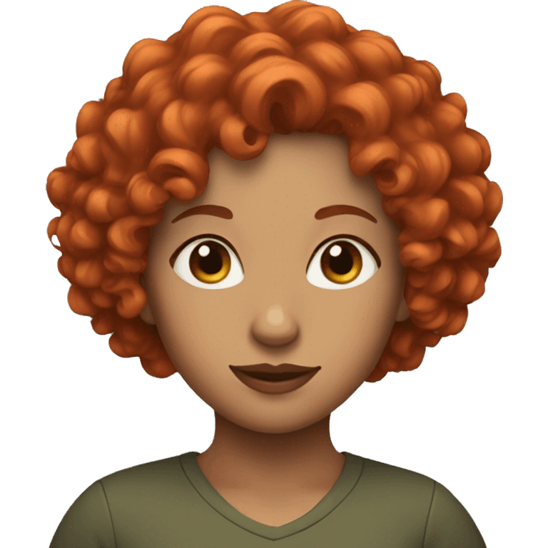 woman, curly red hair emoji