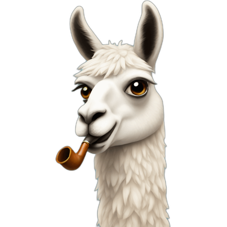 llama smoking a pipe emoji