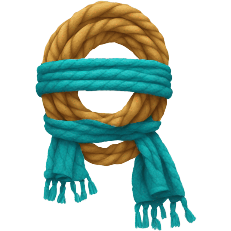 Emoji with a scarf that looks like a rope emoji