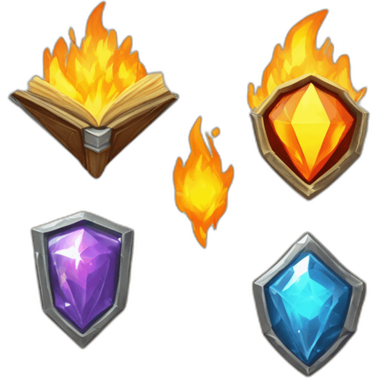 Pixel Badge Book History Paper Diamond Flame Shiny Glow Reward Legendary Unique Epic emoji