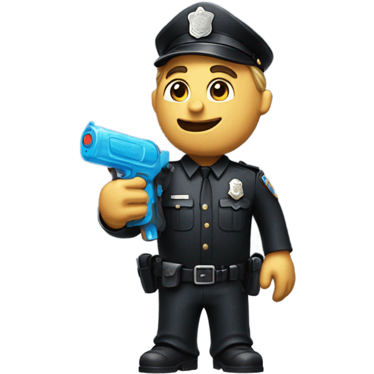 Cop holding water gun to the left emoji