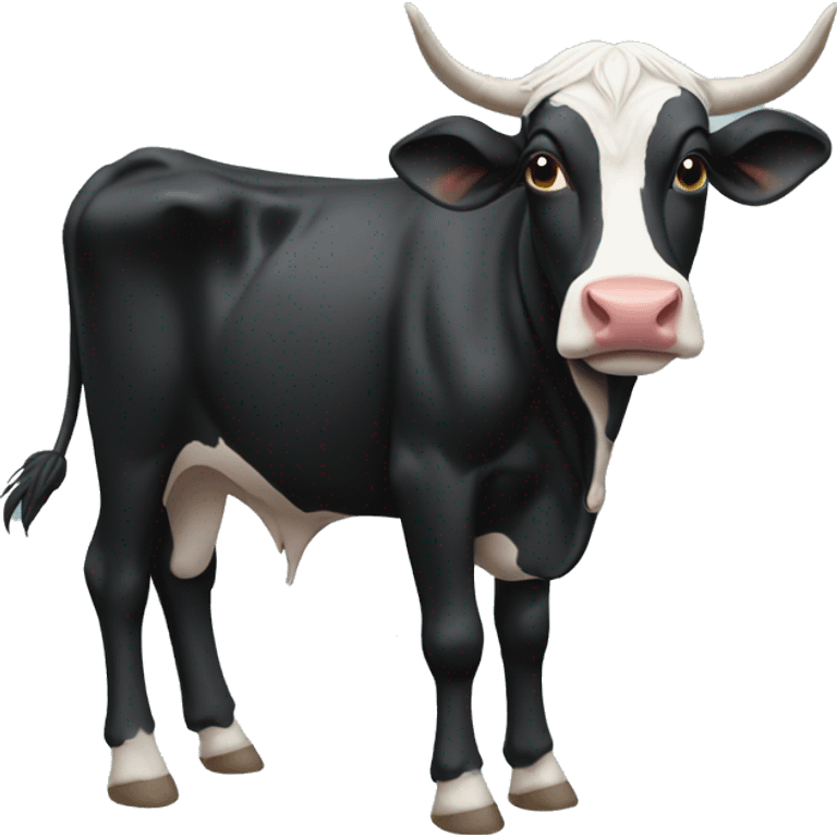 Black Sikh cow  with a joodi emoji