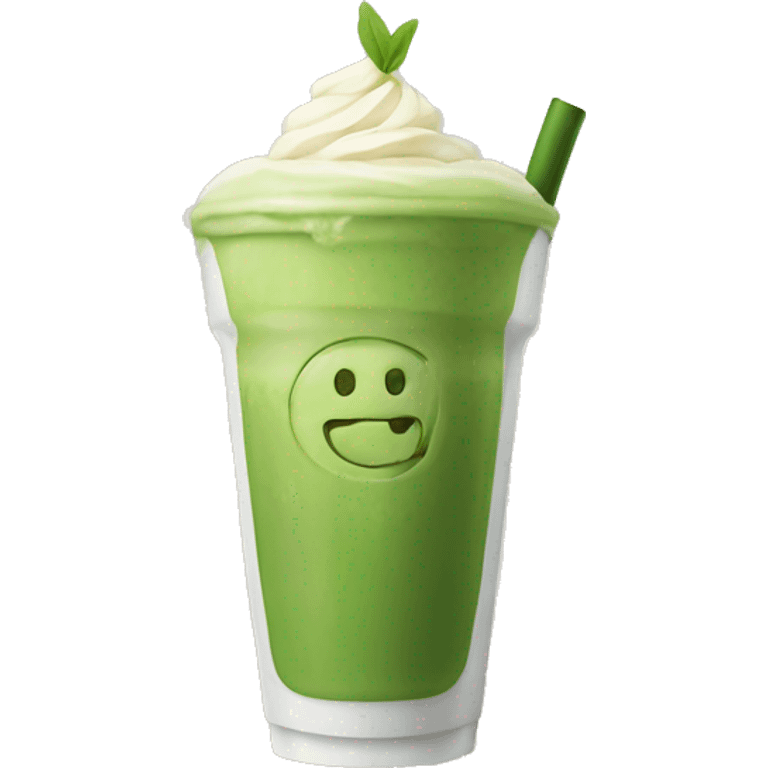 matcha latte with one straw emoji