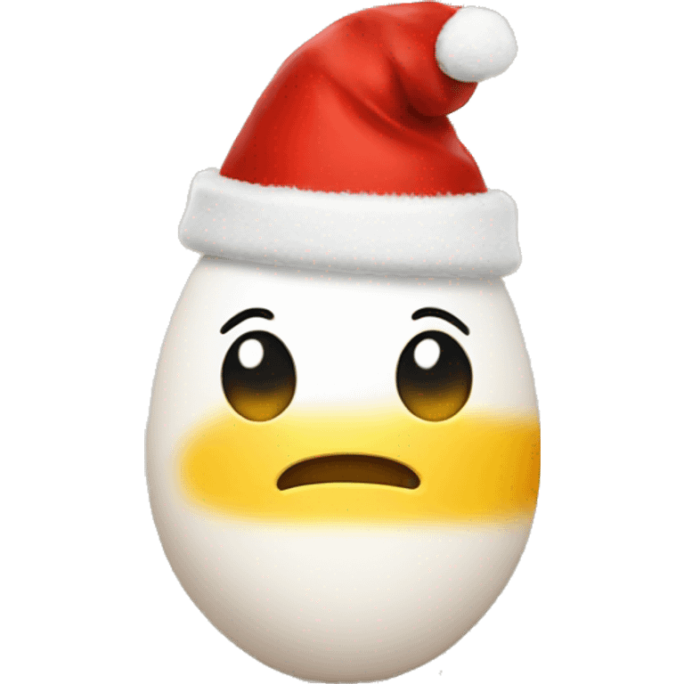 Egg with Christmas hat emoji