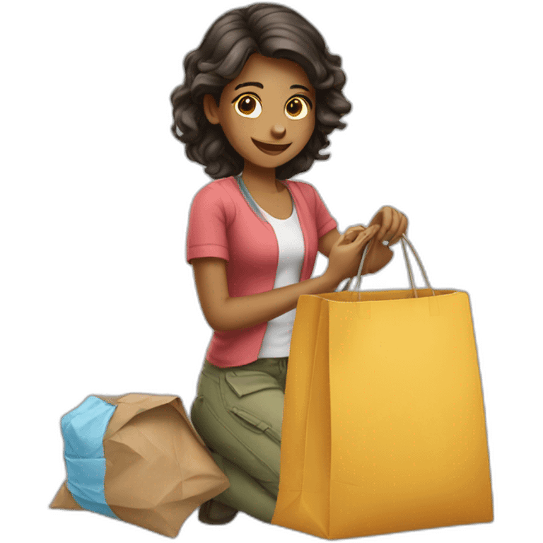 girl packing bag emoji