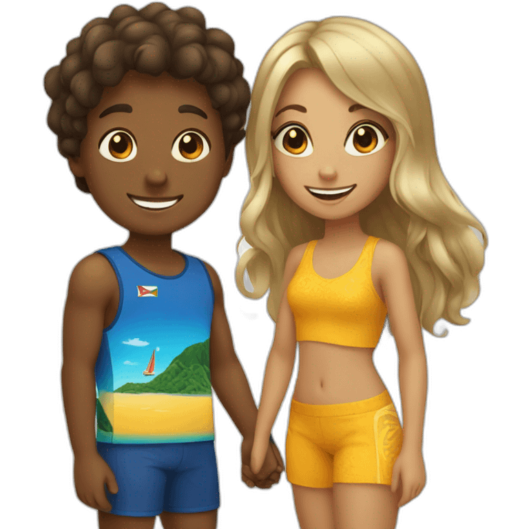 a girl and a boy in rio de janeiro emoji