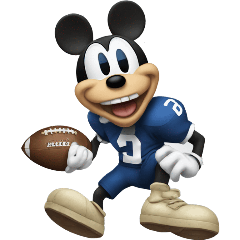 Mickey Mouse with football emoji