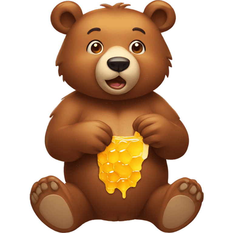 bear eats honey emoji