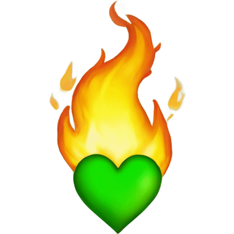 Burning green heart emoji