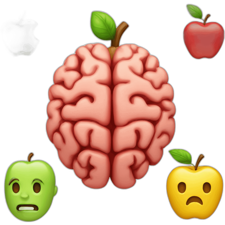 a brain with an apple embedded emoji