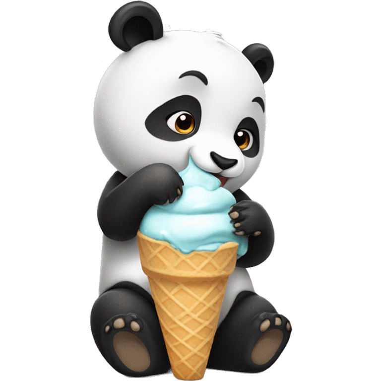 Panda eating ice cream emoji