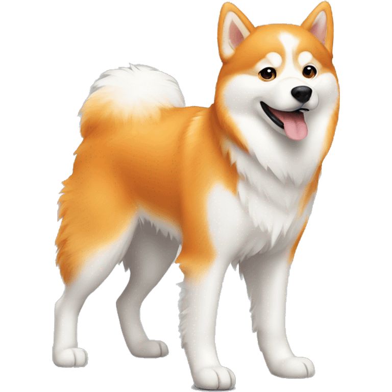 Orange fluffy husky walking  emoji