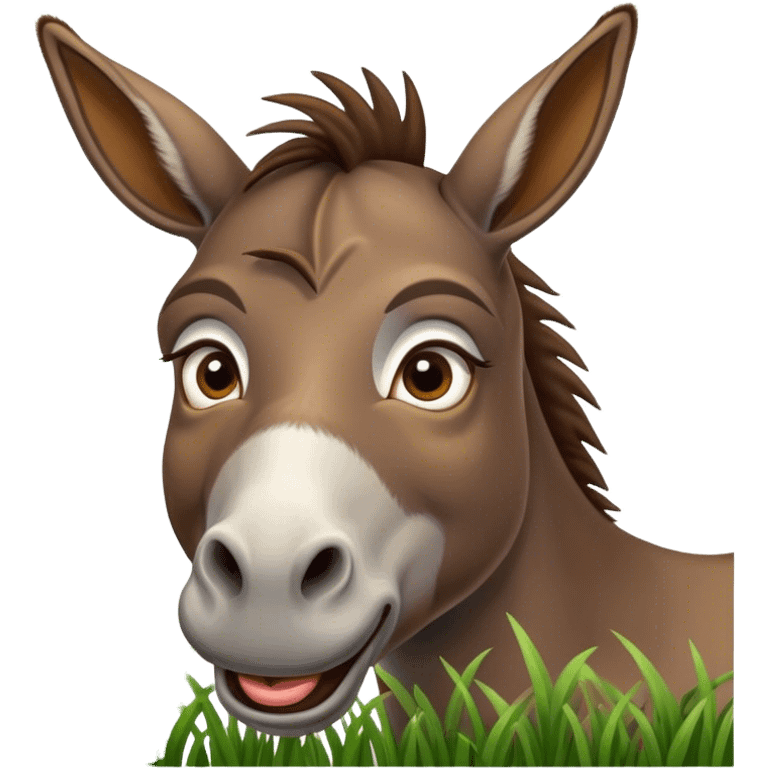 surpised donkey eats grass emoji