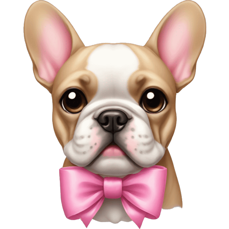 French bulldog with pink bow emoji