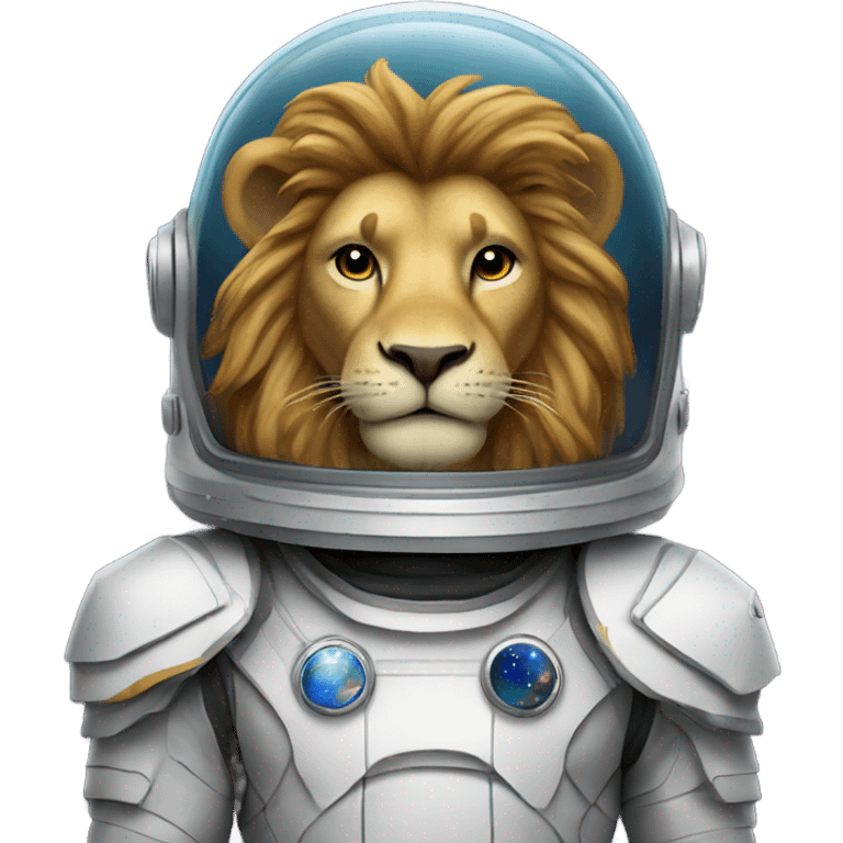 standing lion with space helmet emoji